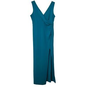 WOOSEA FORMAL MAXI SLEEVELESS EMPIRE WAIST DRESS, WOMENS, XL, DARK TEAL, BODYCON